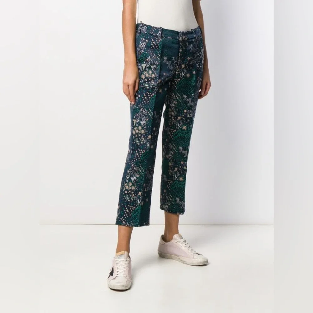 ZADIG & VOLTAIRE Posh Mixed-Print Metallic Jacquard Cropped Trousers - Picture 11 of 12